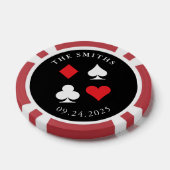 デスティニーパーソナライズされた結婚式の引き出物ギフトブラックレッド ポーカーチップ (シングル)