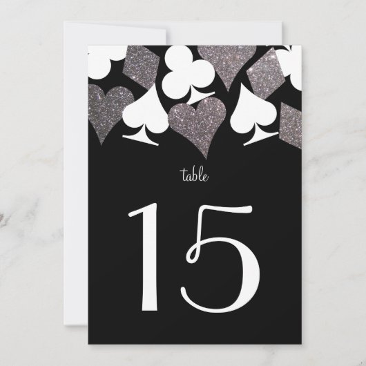 デスティニーベガスウェディングレセプションシルバーテーブル番号 招待状 (正面)