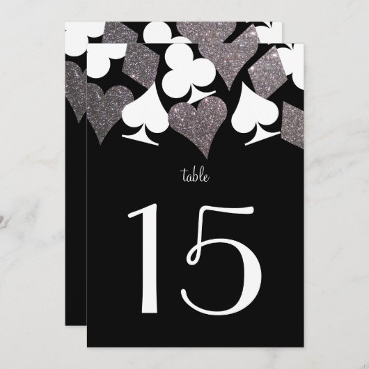 デスティニーベガスウェディングレセプションシルバーテーブル番号 招待状 (正面/裏面)