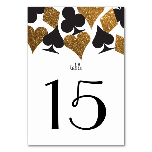 デスティニーベガスウェディングレセプション金ゴールドテーブルカード テーブルナンバー (正面)