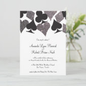 デスティニーベガスウェディング招待銀フェイクグリッター 招待状 (スタンド正面)