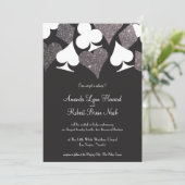 デスティニーベガスウェディング招待銀フェイクグリッター 招待状 (スタンド正面)