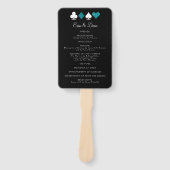 デスティニーベガスティール（緑がかった色）グリッター結婚式 プログラムファン ハンドファン (正面)