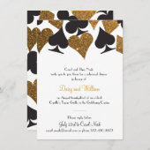 デスティニーベガスリハーサルディナーフェイク金ゴールドグリッター 招待状 (正面/裏面)