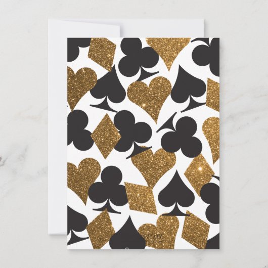 デスティニーベガスリハーサルディナーフェイク金ゴールドグリッター 招待状 (裏面)
