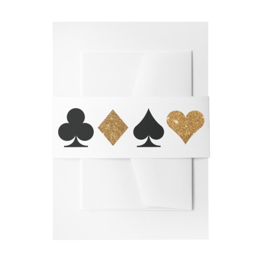 デスティニーベガス招待状フェイク金ゴールドグリッターベリーバンド 招待状ベリーバンド (正面例)