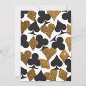 デスティニーラスベガスウェディングフェイク金ゴールドグリッター 招待状 (裏面)