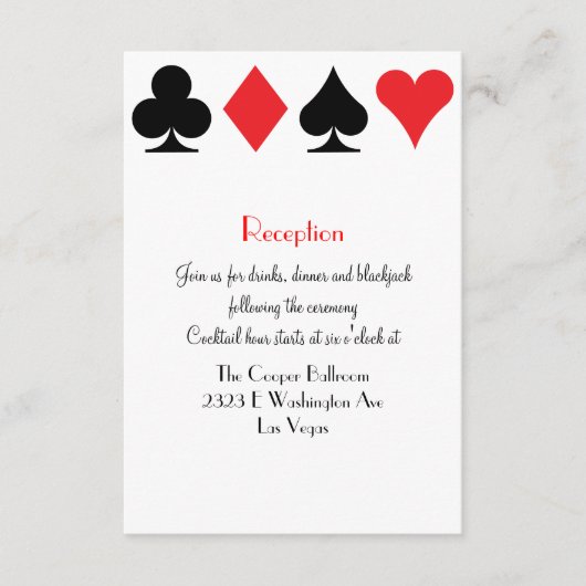 デスティニーラスベガスウェディングレセプションエクストラインフォメーション エンクロージャーカード (正面)