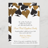 デスティニーラスベガスカジノパーティーフェイク金ゴールドグリッター 招待状 (正面/裏面)