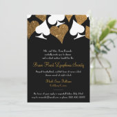 デスティニーラスベガスカジノパーティーフェイク金ゴールドグリッター 招待状 (スタンド正面)