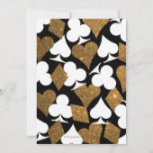 デスティニーラスベガスカジノパーティーフェイク金ゴールドグリッター 招待状 (裏面)