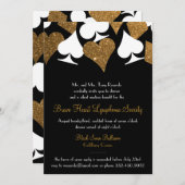 デスティニーラスベガスカジノパーティーフェイク金ゴールドグリッター 招待状 (正面/裏面)