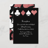 デスティニーラスベガス披露宴バラ金ゴールドグリッター 招待状 (正面/裏面)