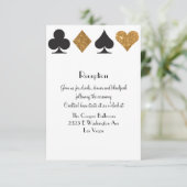 デスティニーラスベガス披露宴フェイク金ゴールドグリッター エンクロージャーカード (スタンド正面)