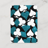 デスティニーラスベガス結婚のオンラインRSVPティール(緑がかった色)グリッター エンクロージャーカード (裏面)