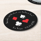 デスティニーラスベガス結婚のカスタムカクテルコースター ラウンドペーパーコースター (アングル)