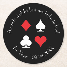 デスティニーラスベガス結婚のカスタムカクテルコースター ラウンドペーパーコースター