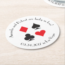 デスティニーラスベガス結婚の紙ドリンクコースター ラウンドペーパーコースター