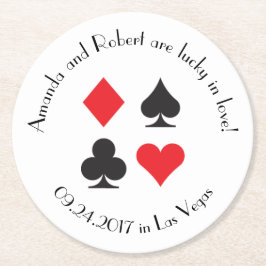 デスティニーラスベガス結婚の紙ドリンクコースター ラウンドペーパーコースター