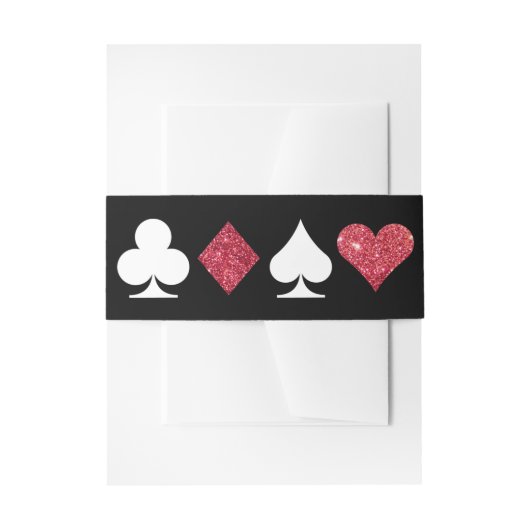 デスティニー結婚ベガスフェイクレッドグリッターベリーバンド 招待状ベリーバンド (正面例)