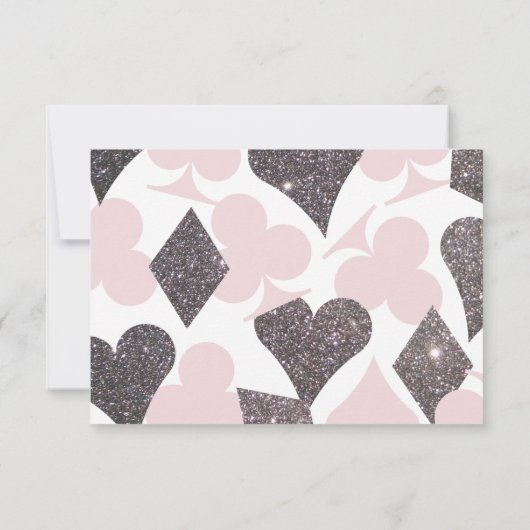 デスティニー結婚・ベガスの返信カード赤面ピンクシルバー 出欠カード (裏面)