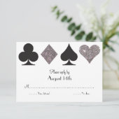 デスティニー結婚・ラスベガスのリプライフェイクス・シルバーグリッター 出欠カード (スタンド正面)