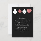 デスティニー ラスベガス レセプション ローズゴールド グリッター 招待状 (正面)