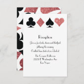 デスティニー ラスベガス レセプション ローズゴールド グリッター 招待状 (正面/裏面)