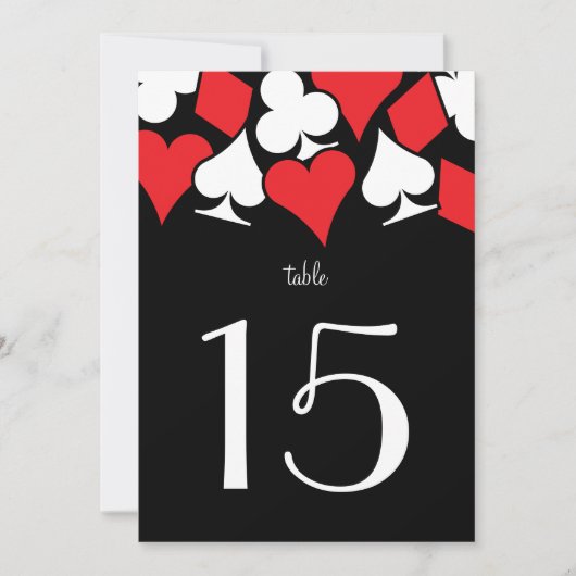 デスティニー ヴェガス ウェディング レセプション 赤いテーブル ナンバー 招待状 (正面)