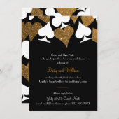 デスティニー ヴェガス リハーサル ディナー 偽物 ゴールド グリッター 招待状 (正面/裏面)