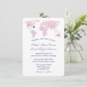 デスティネーエレガントションウェディングウォーターカラーワールドマップ 招待状 (スタンド正面)