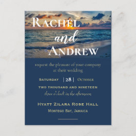 デスティネーションウェディングサニースカイズ結婚式招待状 ポストカード