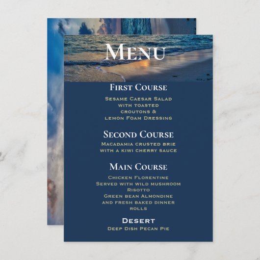 デスティネーションウェディングサニー結婚ズのメニュー エンクロージャーカード (正面/裏面)