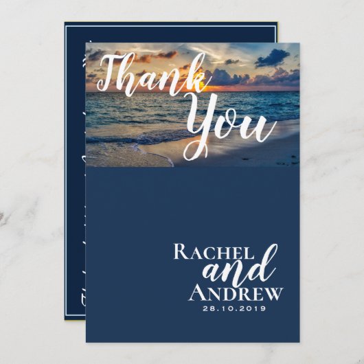 デスティネーションウェディングトロピカルサニー結婚ズ サンキューカード (正面/裏面)