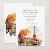 デスティネーションウェディングパリエッフェルタワーフランス 招待状 (正面/裏面)