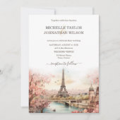 デスティネーションウェディングパリエッフェルタワーフランス 招待状 (正面)