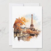 デスティネーションウェディングパリエッフェルタワーフランス 招待状 (裏面)