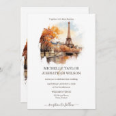 デスティネーションウェディングパリエッフェルタワーフランス 招待状 (正面/裏面)