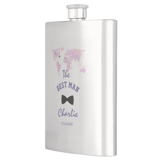 デスティネーションウェディングワールドマップザ花婿介添人 フラスク (左)