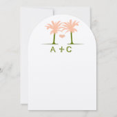 デスティネーションオリーブアンドピーチビーチタイポグラフィ 招待状 (裏面)