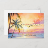 デスティネーションサンセットビーチ結婚式 エンクロージャーカード (正面/裏面)