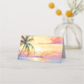 デスティネーションサンセットビーチ結婚式 プレイスカード (裏面)