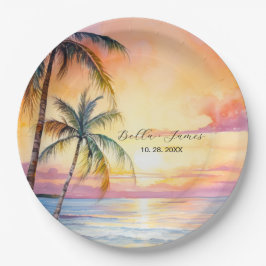 デスティネーションサンセットビーチ結婚式 ペーパープレート