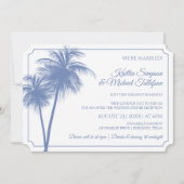 デスティネーションパームツリー招待状 |コーンフラワーブルー 招待状 (正面)