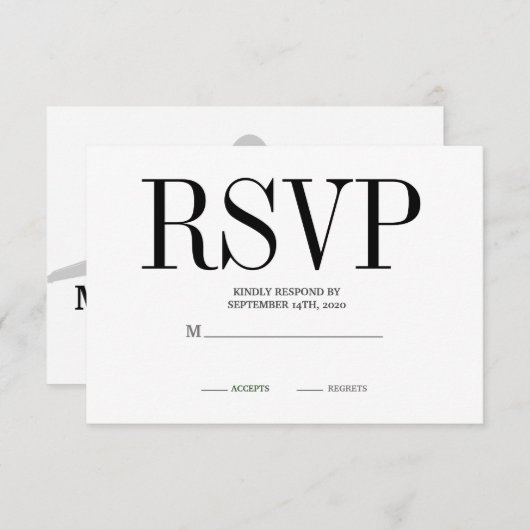 デスティネーションボーディングパストロピカルウェディングRSVP エンクロージャーカード (正面/裏面)