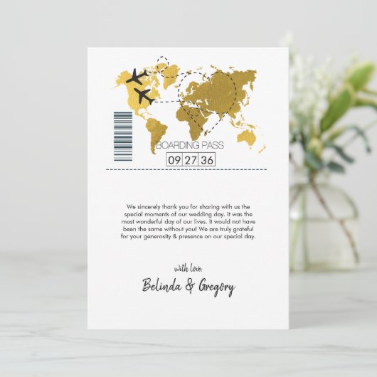 デスティネーションボーディング結婚パス サンキューカード (スタンド正面)