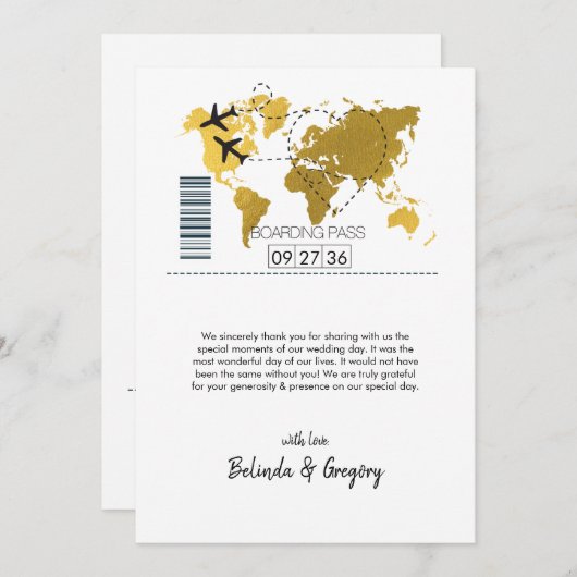 デスティネーションボーディング結婚パス サンキューカード (正面/裏面)