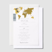 デスティネーションボーディング結婚パス ベラム紙招待状 (オフセット)