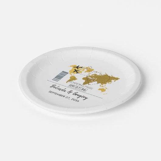 デスティネーションボーディング結婚パス ペーパープレート (アングル)