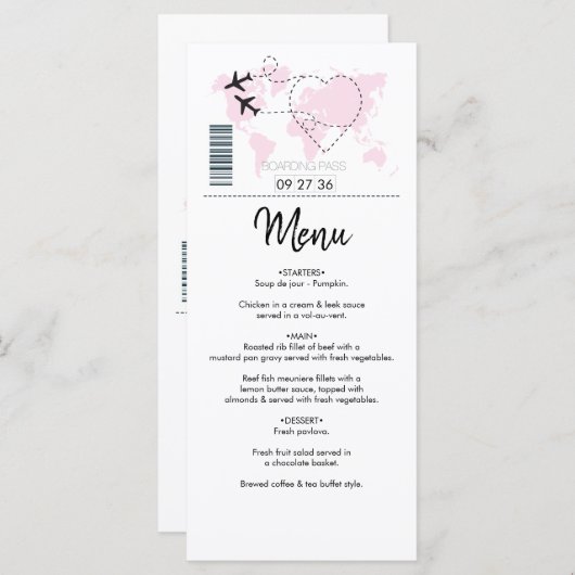 デスティネーションボーディング結婚パス メニュー (正面/裏面)